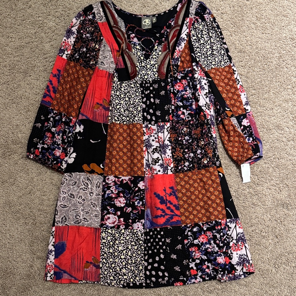 One September Floral Geometric Dress